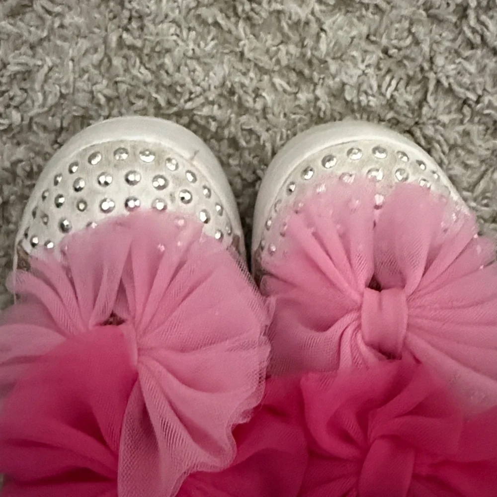 Skechers embellished light up pink glitter toddler girls dress up trainers